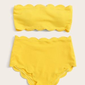 Yellow swimsuit two piece